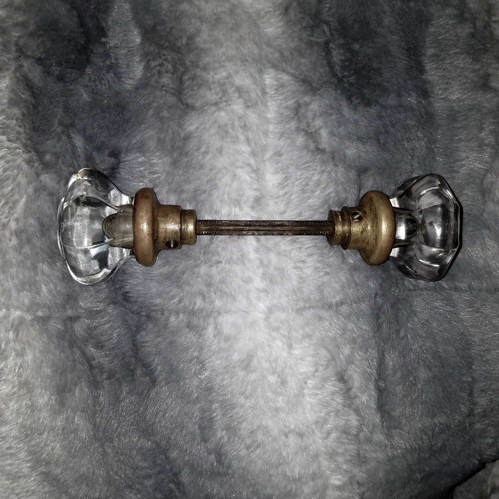 Vintage Set of Glass Doorknobs Circa 1913